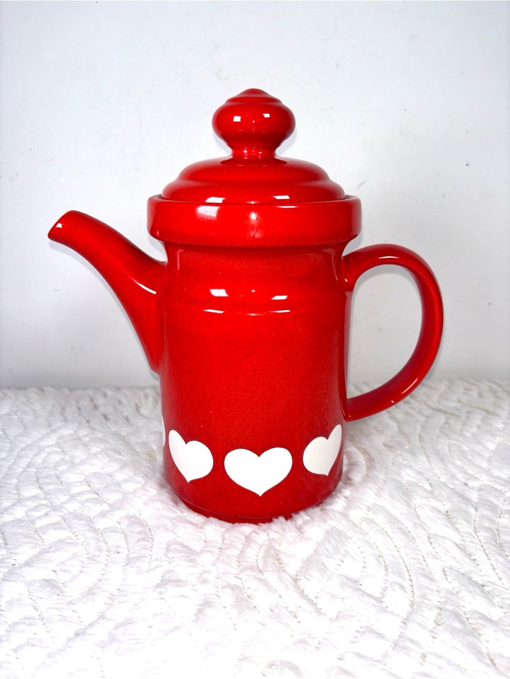 Waechtersbach Vintage Red Heart Coffee Pot w/ Lid